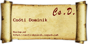 Csóti Dominik névjegykártya